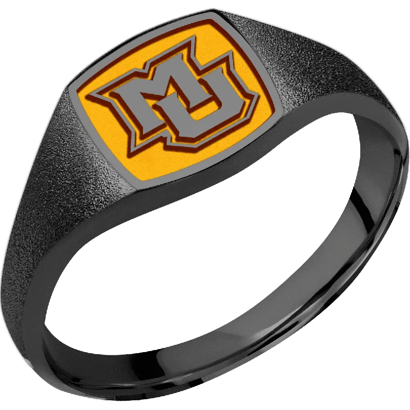 Ladies Rings for Volunteer Spark-Marquette University Custom Collegiate Black Zirconium Signet Ring