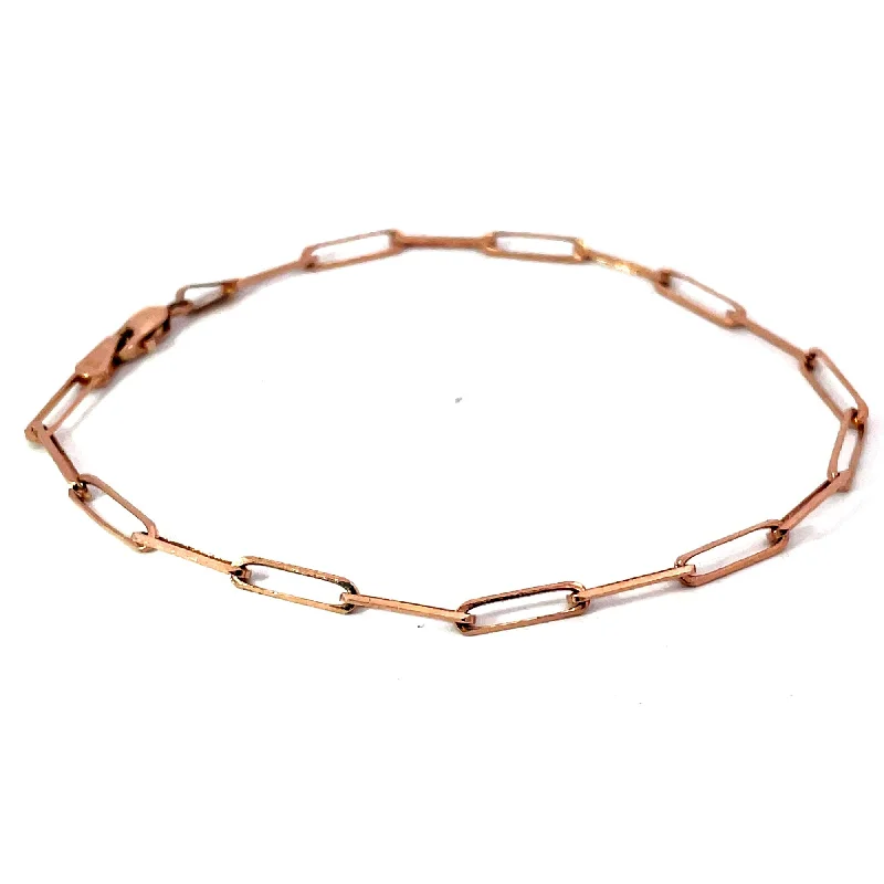 Ladies gritty punk bracelets -14 KARAT ROSE GOLD 2.7MM PAPERCLIP BRACELET