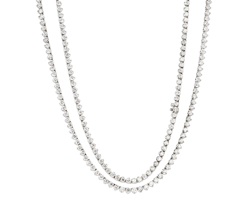 Crisp white gold necklaces -Diamond Line Necklace, 53.26 Carats