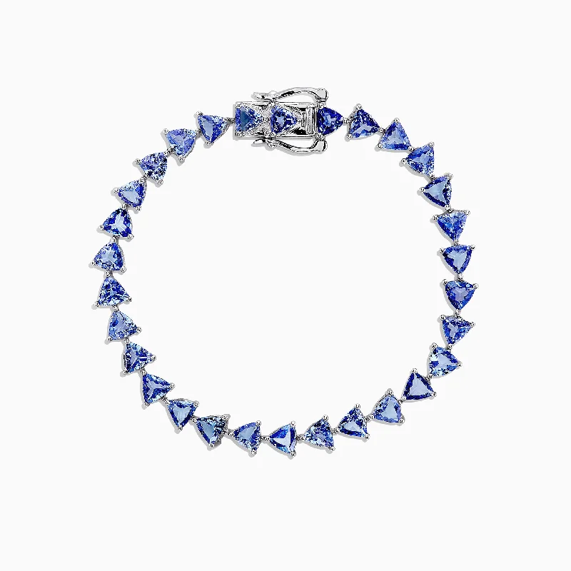 Ladies expansive wide bracelets -Nahla Siri Sterling Silver Tanzanite Tennis Bracelet, 11.40 TCW