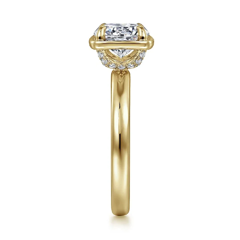 Ladies Engagement Rings Antique Spark-Gabriel & Co. Deedie - 14K Yellow Gold Round Diamond Engagement Ring