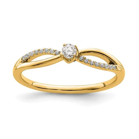 Ladies Engagement Rings with Spinel Shine-14k Yellow Gold First Promise Lab Grown Diamond Engagement Ring