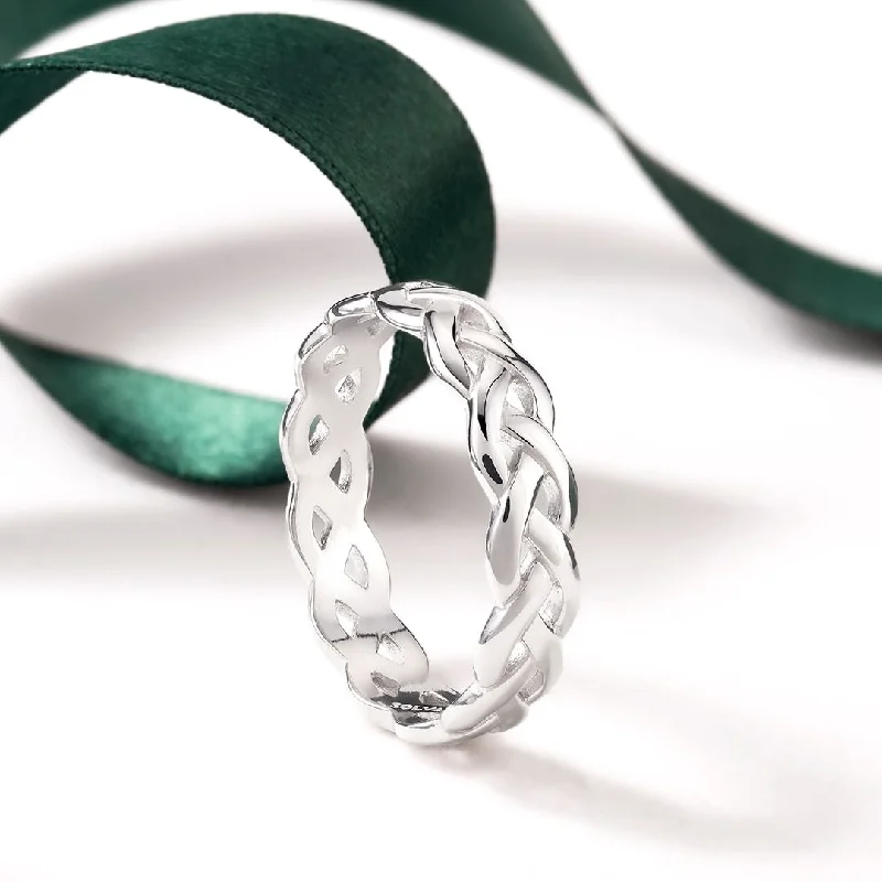 Ladies Rings Simple Shine-Ladies Silver Celtic Knot Ring