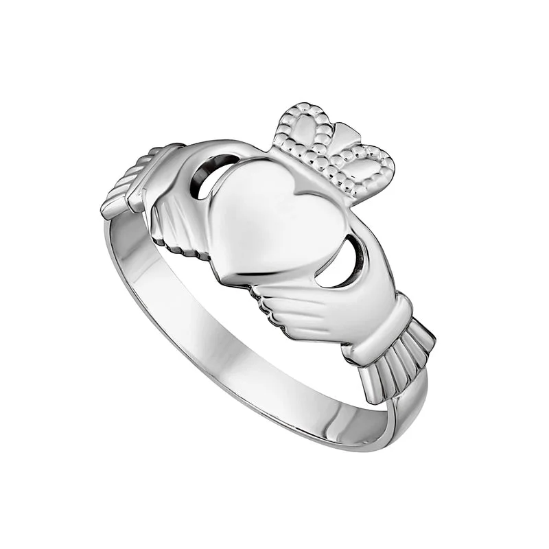 Ladies Rings for Summer Spark-Ladies Sterling Silver Claddagh Ring