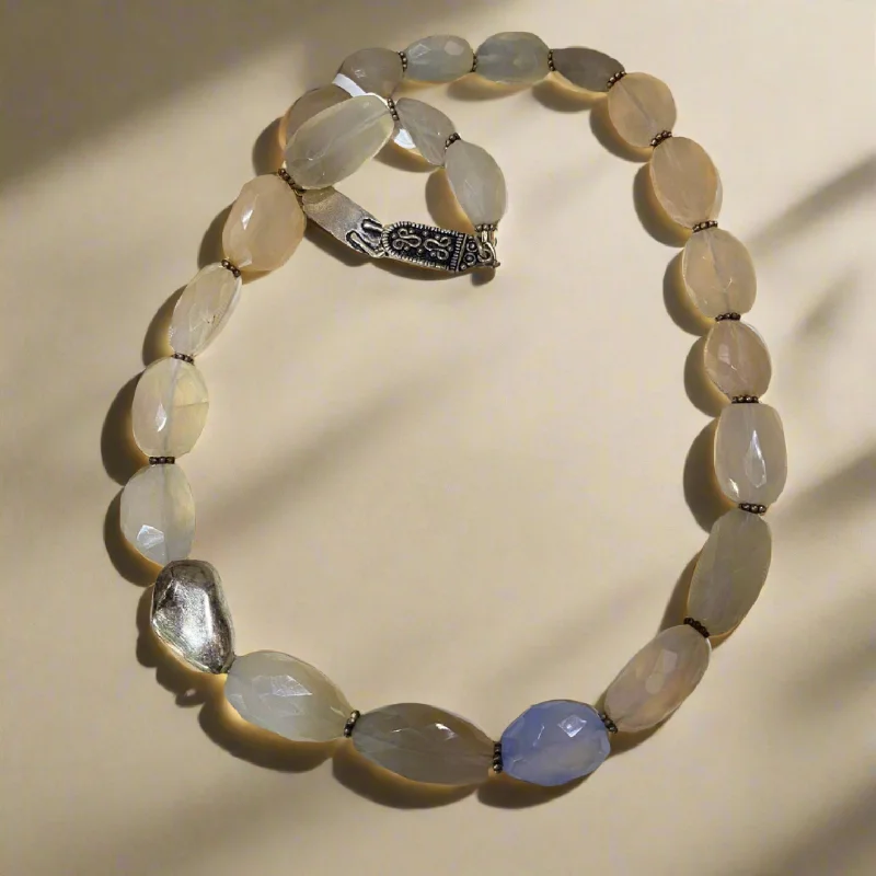 Harmonious flair necklaces -Necklace with Chalcedony stones and sterling silver elements