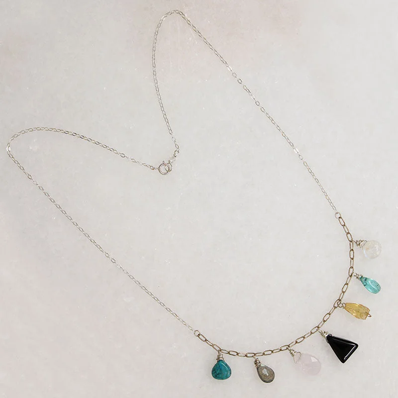 Unique crafted necklaces -Dreamy Energetic Gemstone & Silver Necklace by Brin