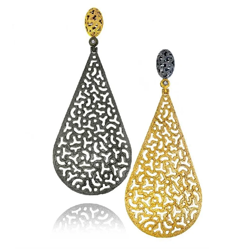 Ladies Earrings with Sun Spark-Gold Mismatched Festive Drop Earrings with Diamonds