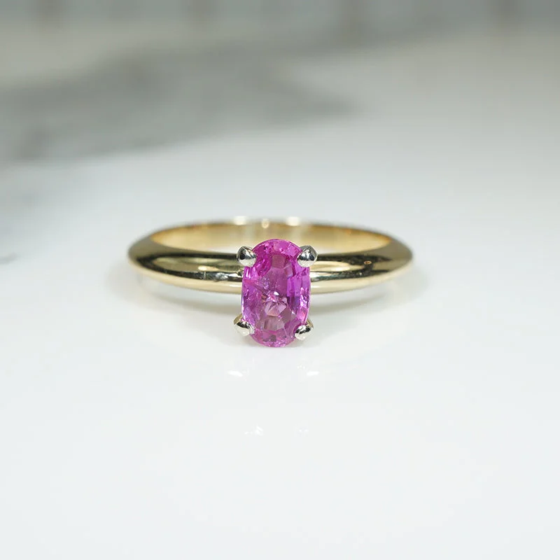 Ladies Engagement Rings Floral Glow-Vintage Pink Sapphire Engagement Ring