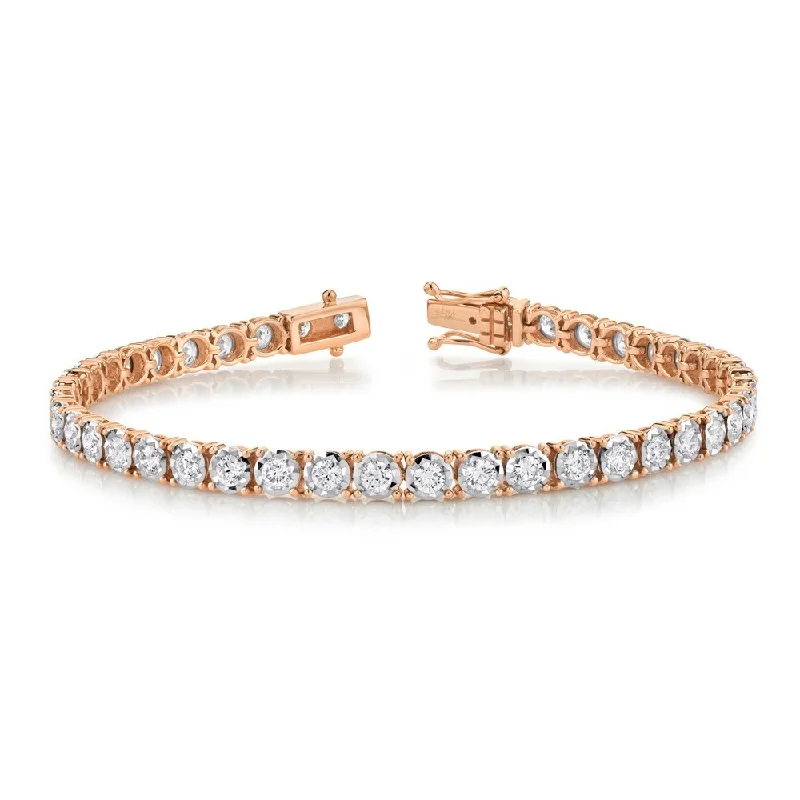 Ladies mirror polish bracelets -14KT GOLD 3 CARAT DIAMOND TENNIS BRACELET